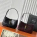 YSL Cléo 5 à 7 Glossy Croc Embossed Leather Underarm Bag Gold Logo Handbag #A65969