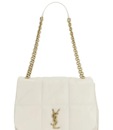 YSL White Quilted Leather Shoulder Bag With Gold YSL Logo #A50995 YSL White Quilted Leather Shoulder Bag With Gold YSL Logo #A50995