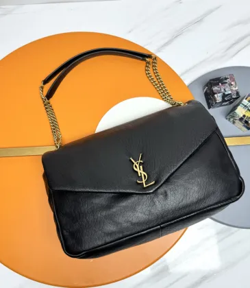 Yves Saint Laurent Black Leather Shoulder Bag With Signature Gold YSL Logo #A50996 Yves Saint Laurent Black Leather Shoulder Bag With Signature Gold YSL Logo #A50996