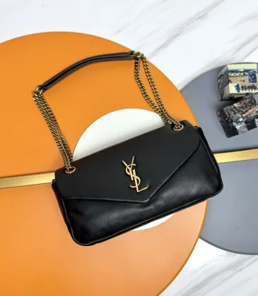 Yves Saint Laurent Black Leather Shoulder Bag With Gold YSL Logo #A50997 Yves Saint Laurent Black Leather Shoulder Bag With Gold YSL Logo #A50997