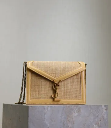 Saint Laurent Rattan - Leather Crossbody Bag With Iconic YSL Logo size:22×16×5cm #A53701 Saint Laurent Rattan - Leather Crossbody Bag With Iconic YSL Logo size:22×16×5cm #A53701