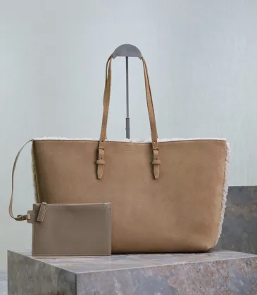 YSL Saint Laurent shopping tote bag Trimmed Suede Tote With Matching Pouch For Winter Chic size:38×28×13cm #A53699 YSL Saint Laurent shopping tote bag Trimmed Suede Tote With Matching Pouch For Winter Chic size:38×28×13cm #A53699