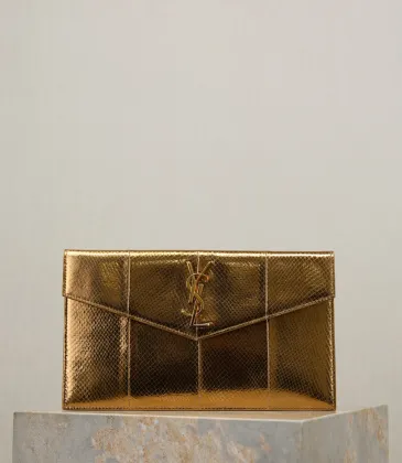 YSL Uptown Gold Snakeskin Clutch, 27 x 16 x 2 cm #A63202 YSL Uptown Gold Snakeskin Clutch, 27 x 16 x 2 cm #A63202