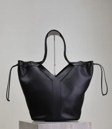 YSL Black Leather Tote Bag With Distinctive V - Shaped Structure #A51652 YSL Black Leather Tote Bag With Distinctive V - Shaped Structure #A51652