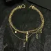 Saint Laurent Cassandre Multi Layer Logo Charm Gold Choker Necklace for Women #A65948
