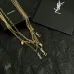 Saint Laurent Cassandre Multi Layer Logo Charm Gold Choker Necklace for Women #A65948