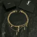 Saint Laurent Cassandre Multi Layer Logo Charm Gold Choker Necklace for Women #A65948
