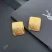 Saint Laurent Matte Gold Square Cassandre Logo Stud Earrings Designer Women Jewelry #A65953