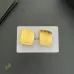 Saint Laurent Matte Gold Square Cassandre Logo Stud Earrings Designer Women Jewelry #A65953