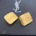 Saint Laurent Matte Gold Square Cassandre Logo Stud Earrings Designer Women Jewelry #A65953