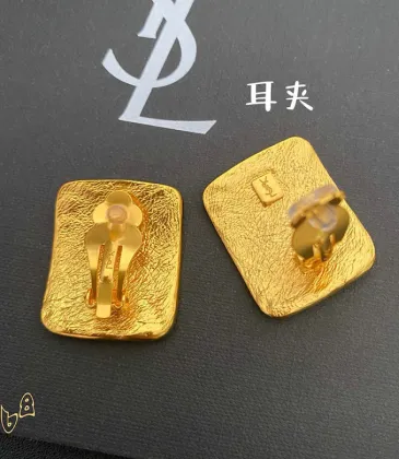 Saint Laurent Matte Gold Square Cassandre Logo Stud Earrings Designer Women Jewelry #A65953