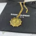 Saint Laurent Vintage Coin Pendant Necklace Anchor &amp; Portrait Medallion Gold Silver Designer Jewelry #A65950