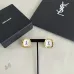 Saint Laurent White Mother Of Pearl Square Cassandre Logo Stud Earrings Gold Trim Designer Jewelry #A65954
