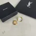 Saint Laurent White Mother Of Pearl Square Cassandre Logo Stud Earrings Gold Trim Designer Jewelry #A65954