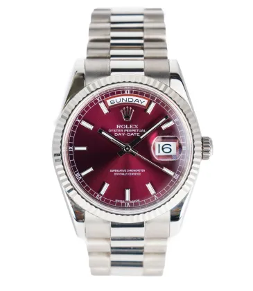 Rlx Day-Date Cherry Baton Dial x Bracelet Strap 36MM #A57615