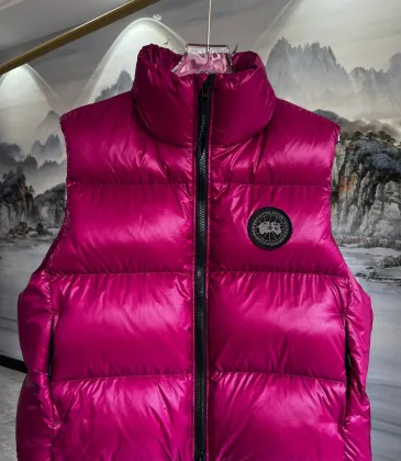 Canada Goose Black logo Cypress Puffer Series Fitted Solid Color Glossy High Neck Sleeveless Windproof Down Jacket #A57848