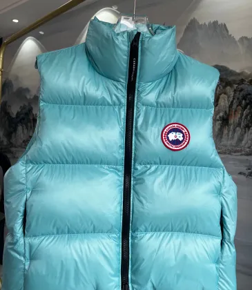 Canada Goose Black logo Cypress Puffer Series Fitted Solid Color Glossy High Neck Sleeveless Windproof Down Jacket #A57852