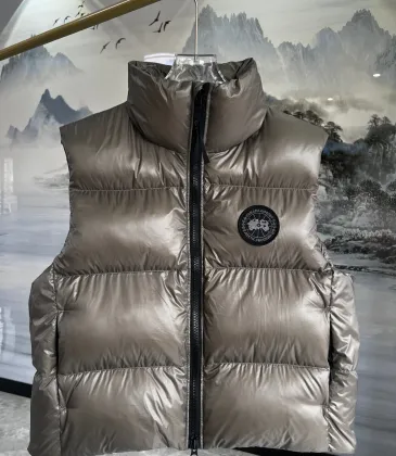 Canada Goose Black logo Cypress Puffer Series Fitted Solid Color Glossy High Neck Sleeveless Windproof Down Jacket #A57853