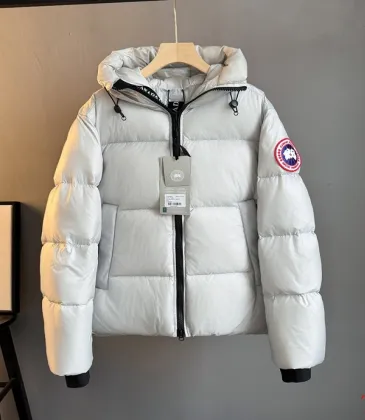 Canada Goose Hooded Down Jacket, White Red Navy Black #B68771