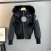 Moose Knuckles Women's Short Fur Hooded Bomber Down Jacket #B68793
