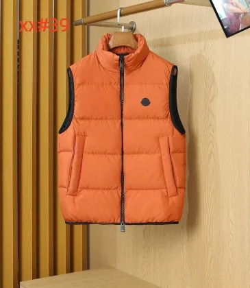 Moncler Men’s Stand‑Collar Padded Down Gilet Vest, Black &amp; Bright Orange #B67679