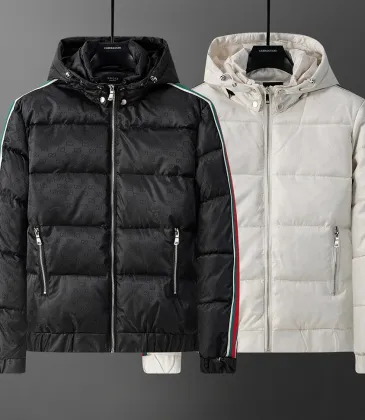 Gucci Fall Winter Thickened Hooded Cotton Puffer Jacket, Black &amp; White #B68856