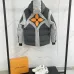 Louis Vuitton Color‑block Hooded Down Jacket, Grey Black #B68302