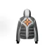 Louis Vuitton Color‑block Hooded Down Jacket, Grey Black #B68302