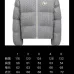 Moncler Cable‑knit Stand‑collar Down Jacket, Grey / Navy Blue/Black #B68304