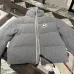 Moncler Cable‑knit Stand‑collar Down Jacket, Grey / Navy Blue/Black #B68304