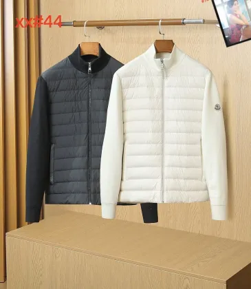 Moncler Hybrid Knit‑Sleeve Stand Collar Down Jacket, Black &amp; Off‑White #B67672