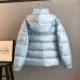 Moncler Maya Matte Hooded Down Jacket, Light Blue White Pink Black #B68770
