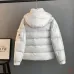 Moncler Maya Matte Hooded Down Jacket, Light Blue White Pink Black #B68770