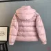 Moncler Maya Matte Hooded Down Jacket, Light Blue White Pink Black #B68770