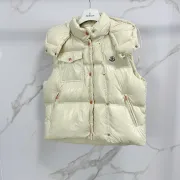Moncler Pario Women's White Hooded Down Vest #A54546