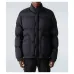 Moncler Stand‑collar Button‑zip Down Jacket, Black #B68303