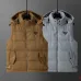Prada Hooded Wool‑Blend Puffer Vest Men Sleeveless Gilet Outerwear, Camel Brown, Light Gray #B67986