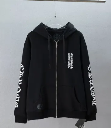 Chrome Hearts Full Zip Hoodie Blue Gothic Letter Print, White, Black #B68585