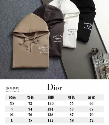 Dior Christian Dior Atelier Logo Embroidered Hoodie, White Khaki Dark Brown Black #B68834