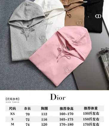 Dior Classic CD Logo Embroidered 420g Heavyweight Hoodie, White Brown Grey Pink Black #B68833
