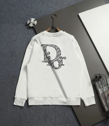 Dior Classic Dior Logo Embroidered Crew Neck Sweatshirt, White and Black #B68835