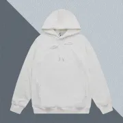 D-ior White Textured Hoodie With Signature Pattern For Sophisticated Casual Style #A54274