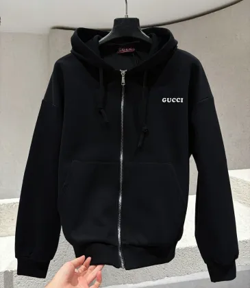 Gucci 460G Heavyweight Zip-Up Hoodie Sweatshirt, Black #B68005
