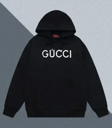 Gucci Black Hoodie With Bold Embroidered Logo And Timeless Hooded Design #A54429