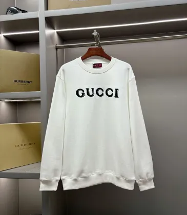 Gucci Crew Neck Sweatshirt With Front Logo Print, White, Navy, Green #B69220