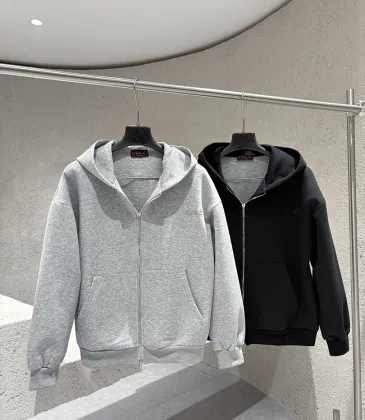 Gucci Full Zip Hoodie, 460gsm Heavyweight Fabric, Heather Grey, Black #B68843