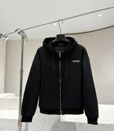 Gucci Zip Up Hooded Jacket, 460gsm Heavyweight Fabric, Black #B68824