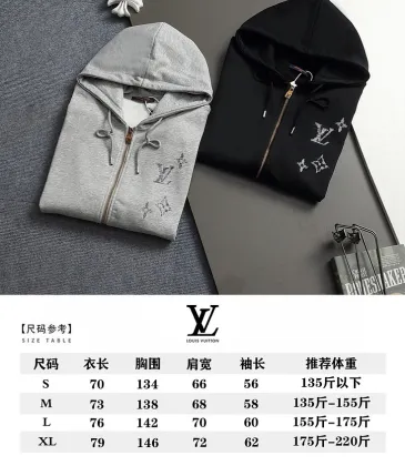 Louis Vuitton 3D Embroidery Zip Up Hoodie, Grey, Black #B68811