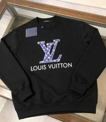 Louis Vuitton Blue Monogram LV Logo Crewneck Sweatshirt, Black, White #B69194