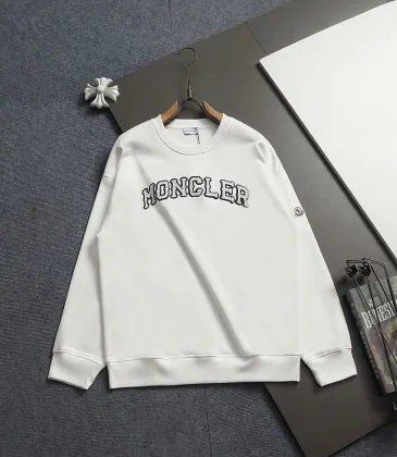 Moncler Classic Logo Embroidered Crew Neck Sweatshirt, White and Black #B68827